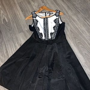 White and black lace dress